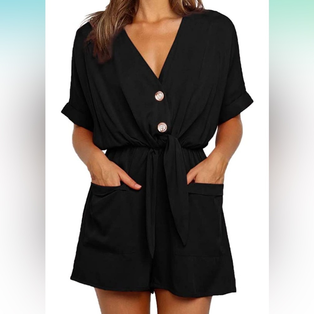 Black short romper, Size XL